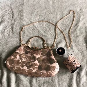 Rose gold purse ring and cuff fashion jewelry